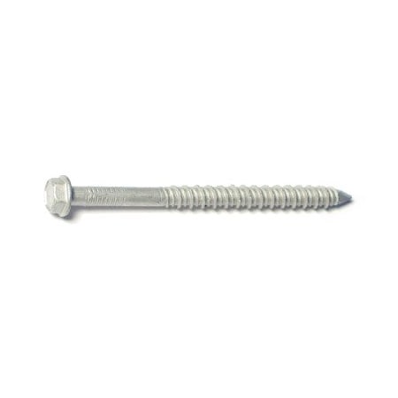 Red Head Tapcon Concrete Screw, 1/4" Dia., Hex, 3-1/4" L, 410 Stainless Steel 50 PK 50781